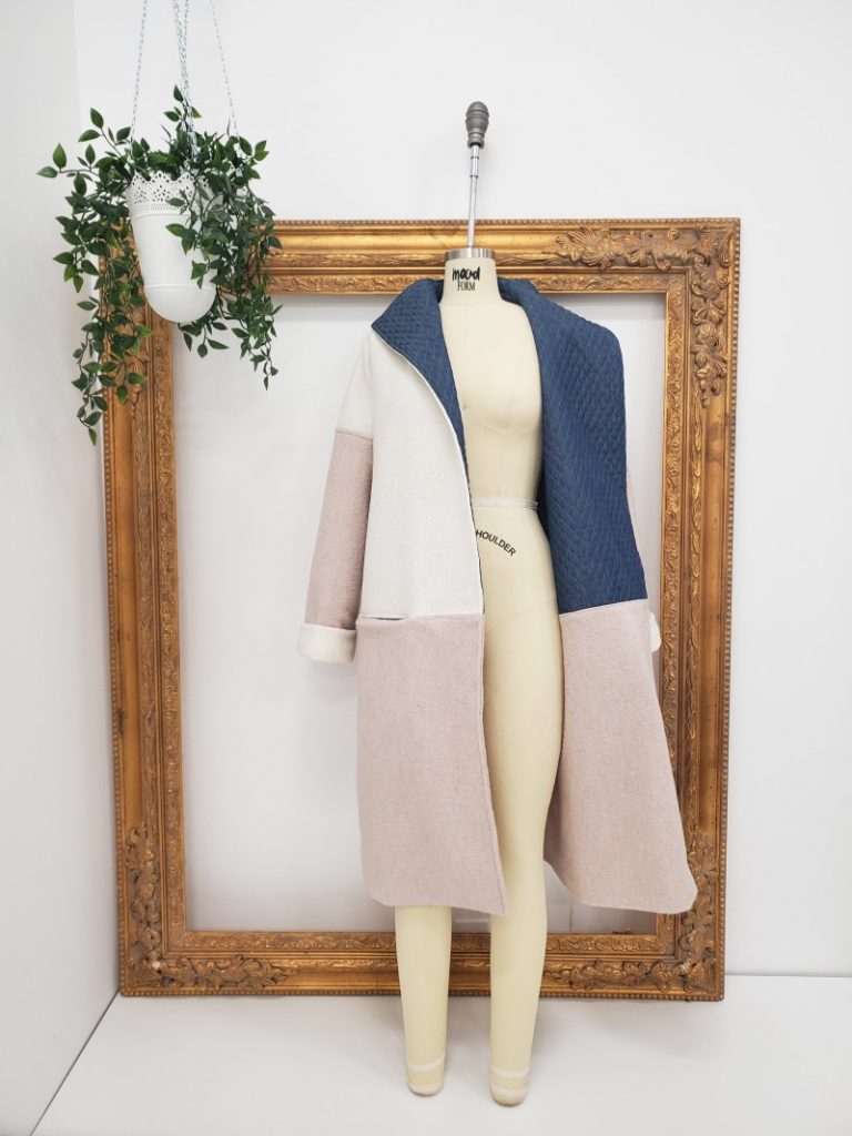 Cardigan styled coat