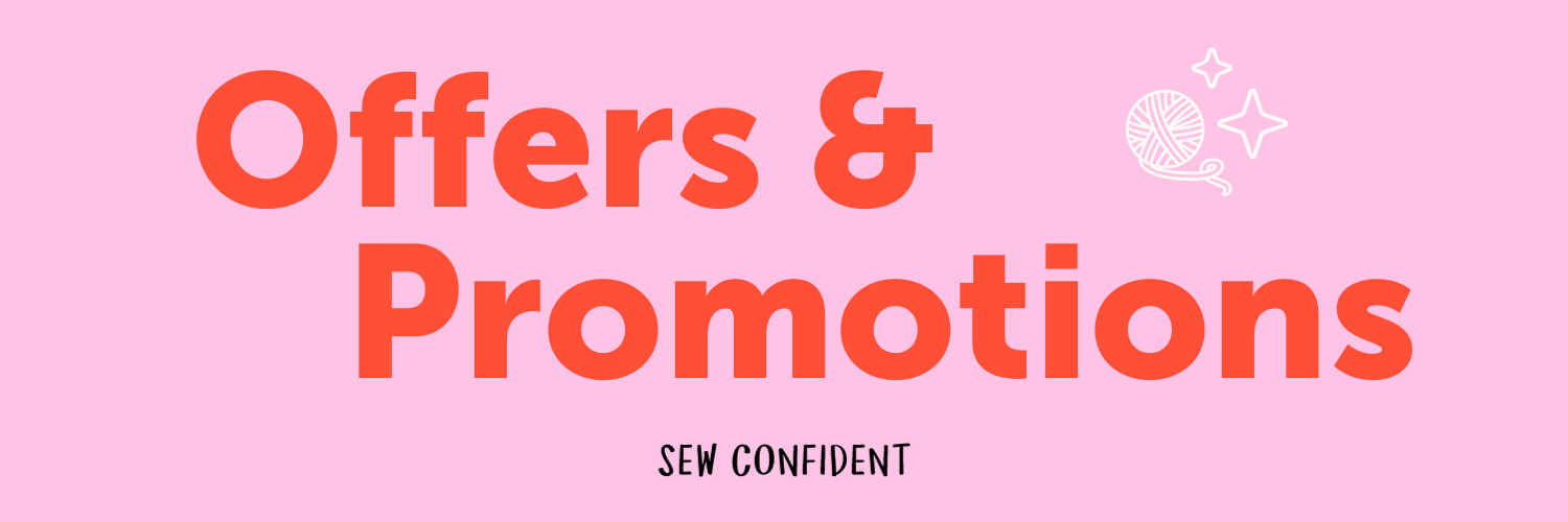 Image saying Offers and promotions at sew confident