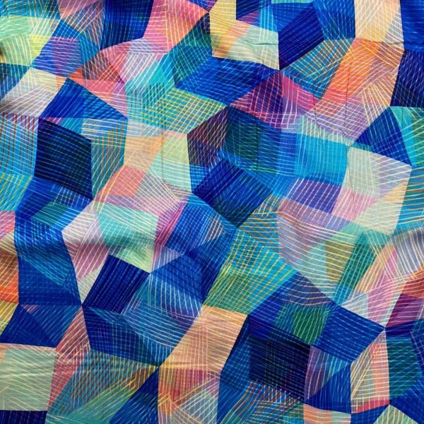 Chroma Blue Rayon Fabric | Rachel Parker | 1.5m REMNANT - Image 3