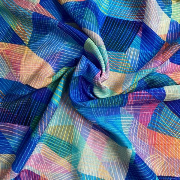 Chroma Blue Rayon Fabric | Rachel Parker | 1.5m REMNANT - Image 5