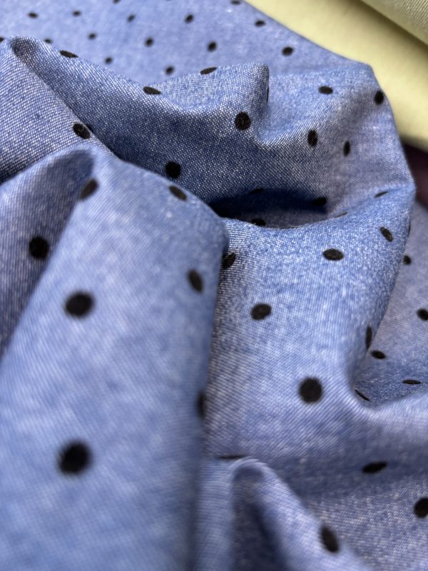 Polka Dot Denim Chambray - Image 2