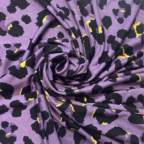 Lilac Leopard Viscose Jersey