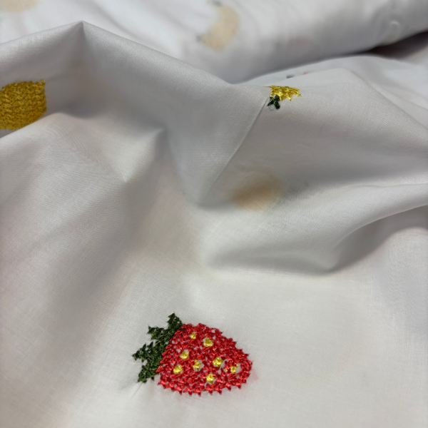 Fruity Embroidered Cotton
