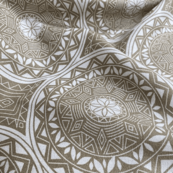 Aztec Mosaic Linen Mix | Sand - Image 2